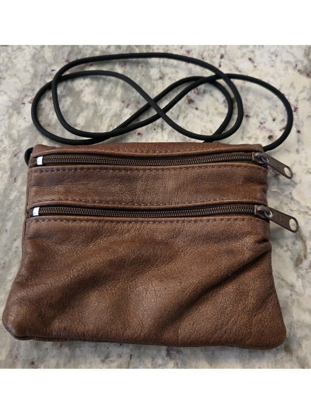 Pierre Cardin Genuine Leather Small Crossbody Neck Pouch Bag Organizer PC Logo